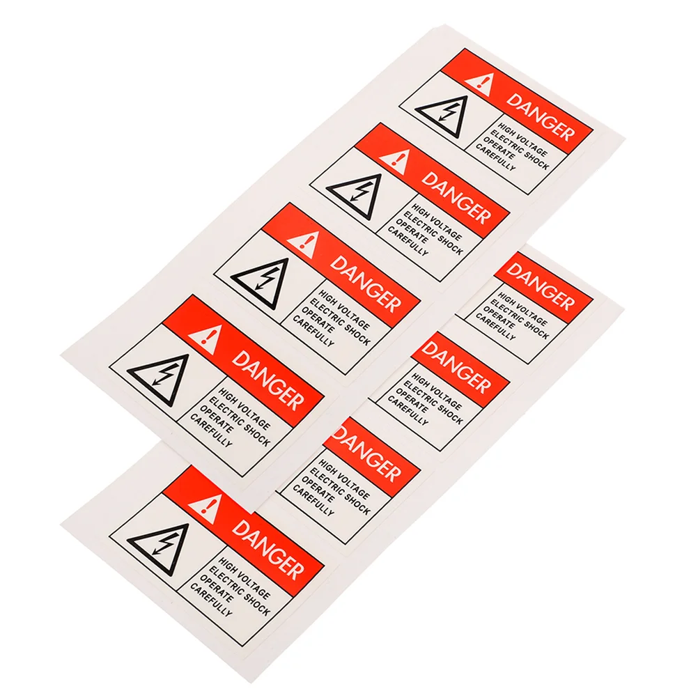 8 Pcs Anti-electric Label Caution Sign High Voltage Shocks for Warning Sticker Signs Synthetic Paper Pp Danger Keep Clear