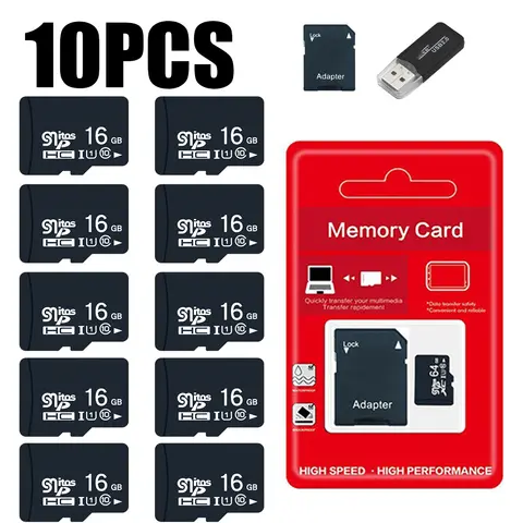 10 Uds tarjeta TF Class10 128GB 256GB venta al por mayor cartao de moria 32GB 64GB 16G tarjeta SD 8G 4GB 2GB tarjeta de memoria Flash para dispositivos digitales