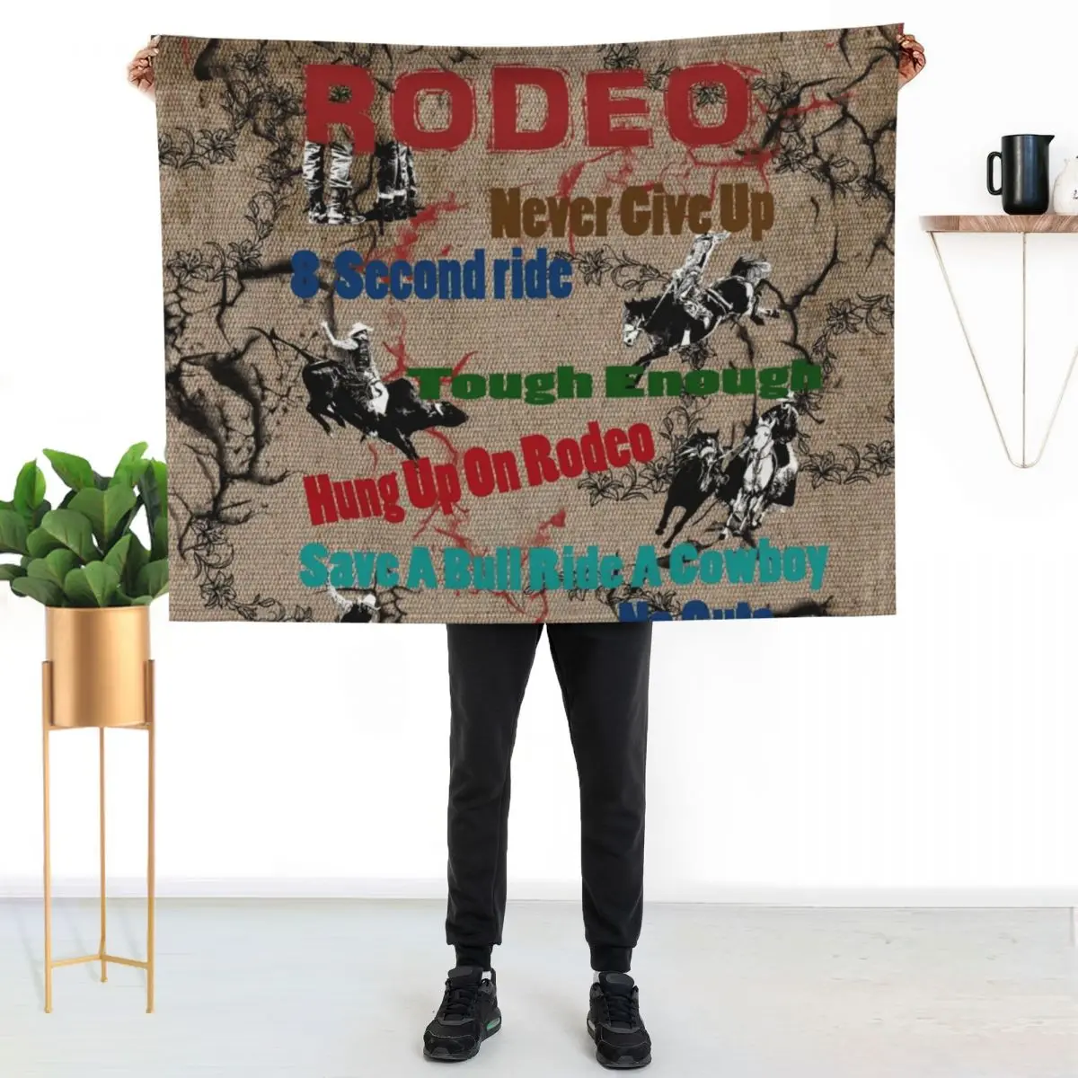 

RODEO ART, RODEO TEE SHIRTS, ROUGH STOCK RIDERS Throw Blanket Soft Home Decor Blanket for Couch Bedroom