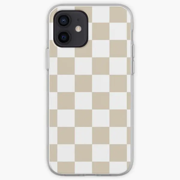 Brown Beige Checkered Pattern Iphone T  Phone Case Customizable for iPhone X XS XR Max 11 12 13 14 Pro Max Mini 6 6S 7 8 Plus