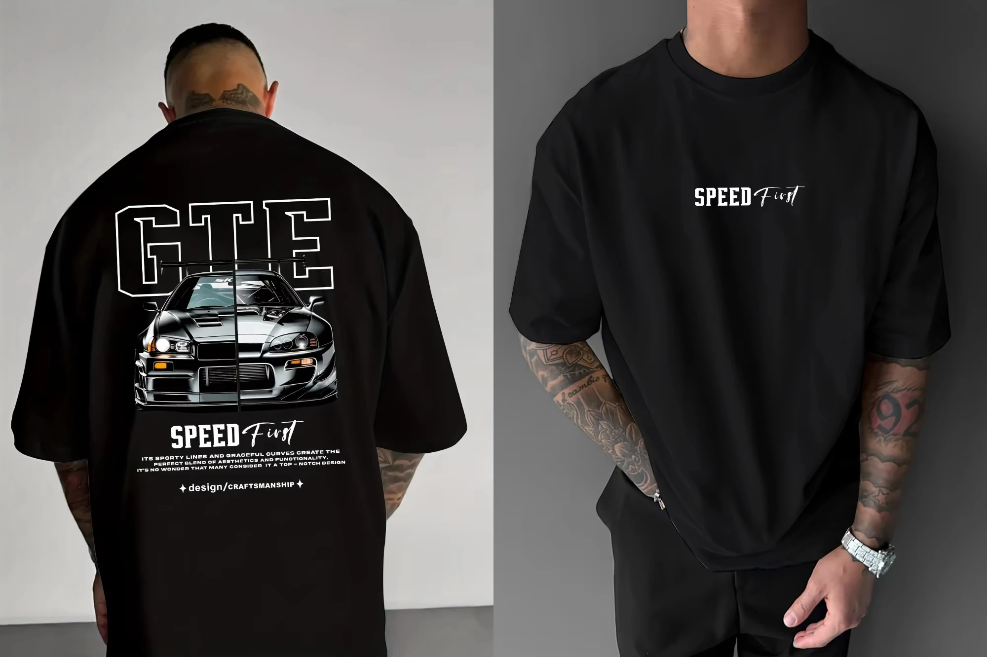 Summer 2026 New Japanese Classic Car Print Men's  Cotton T-shirt High Quality Fashion Crew Neck Print Men's and Women's T-shirts