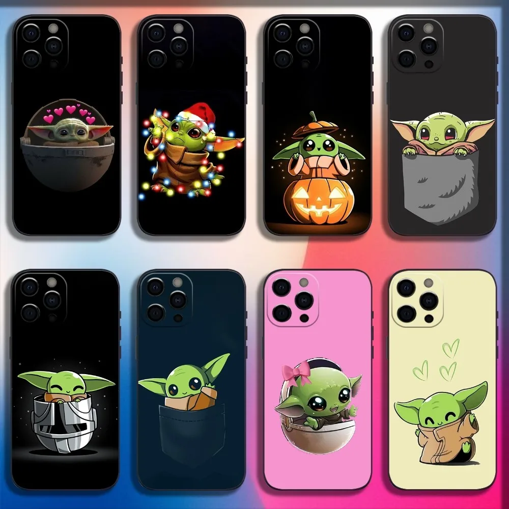 

Cartoon Baby Y-Yoda-S Phone Case For iPhone 16,15,14,13,12,11,Pro,X,XS,Max,XR,Plus,Mini Soft Black Cover