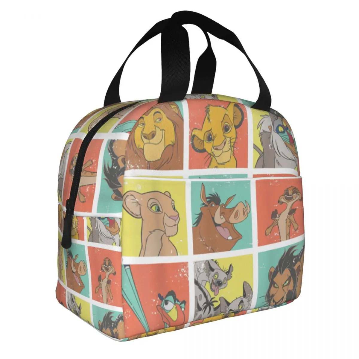 The Lion King Characters 90s Cartoon Insulated Lunch Bags Leakproof Lunch Container Thermal Bag Tote Lunch Box Travel Food Bag