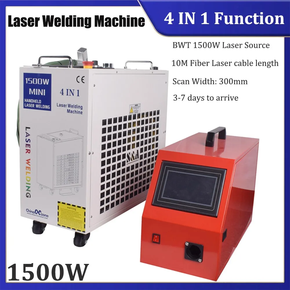 EU Stock Chinacnczone Handheld 1500W BWT Source SUP System  4 in 1  Welder  Welding Cutting Cleaning Machine for Metal