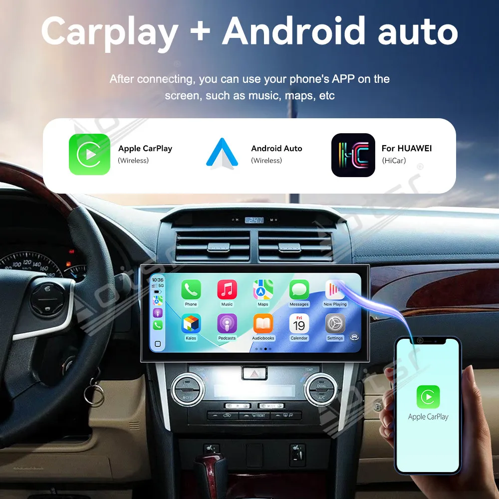 CarPlay 15.8’’ Android 15 For Toyota Camry 2012-2015 Car accessories interior GPS Navigation HD Screen Multimedia Player Head