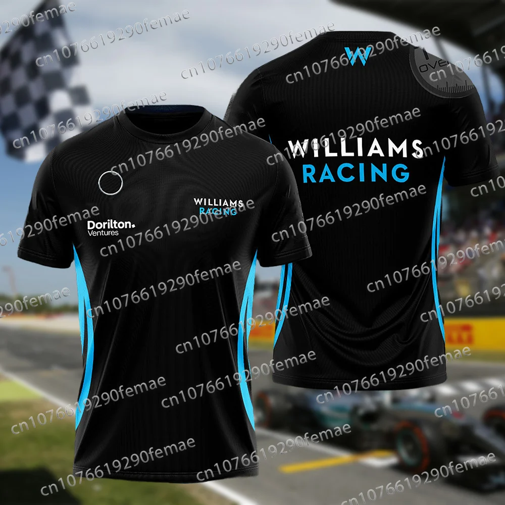 Williams Racing T-shirt, Outdoor Racing Competition Sports Breathable Sweat Wicking Comfortable Racing Team Uniform Top