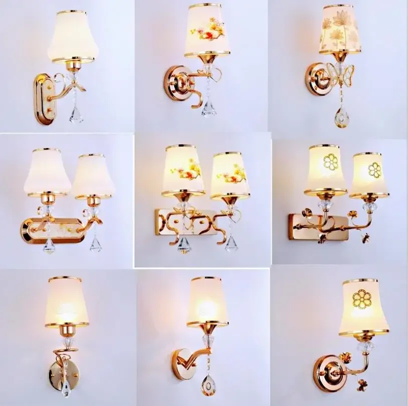 Creative Modern LED Crystal Wall Lamp Bedroom Bedside Lamp Aisle European Living Room Background Wall Lamps Wall Lights for Home