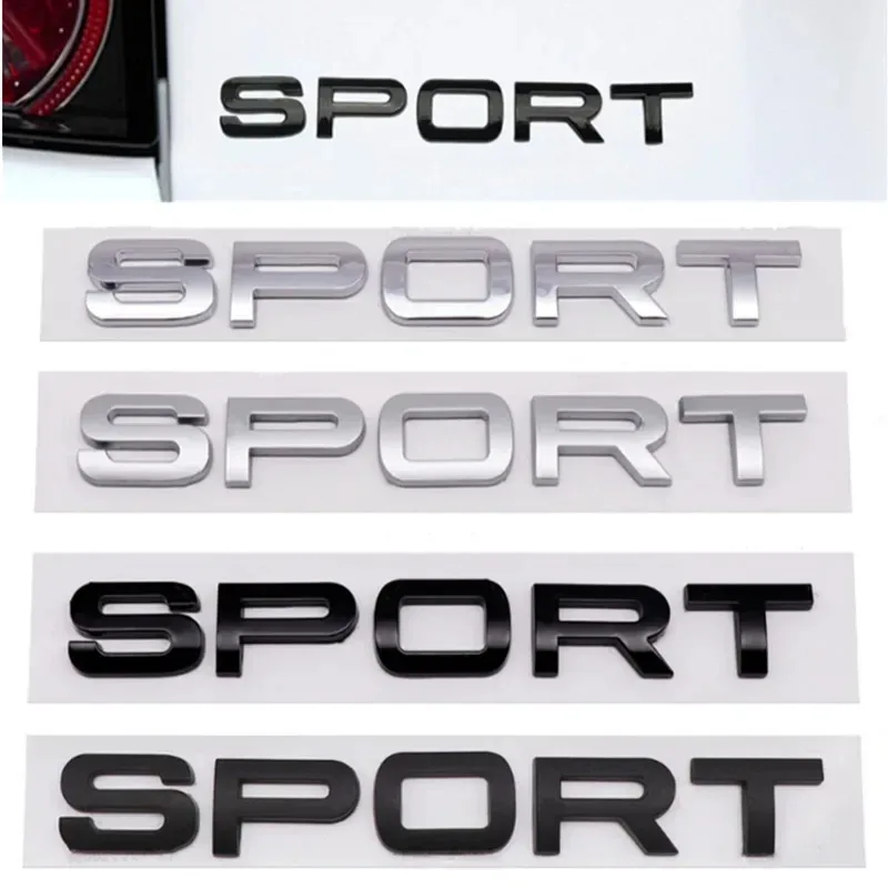 

3D ABS SPORT Letters Emblem Car Rear Trunk Badge For Land Rover Discovery Evoque Range Rover L494 L320 Sport Sticker Accessories
