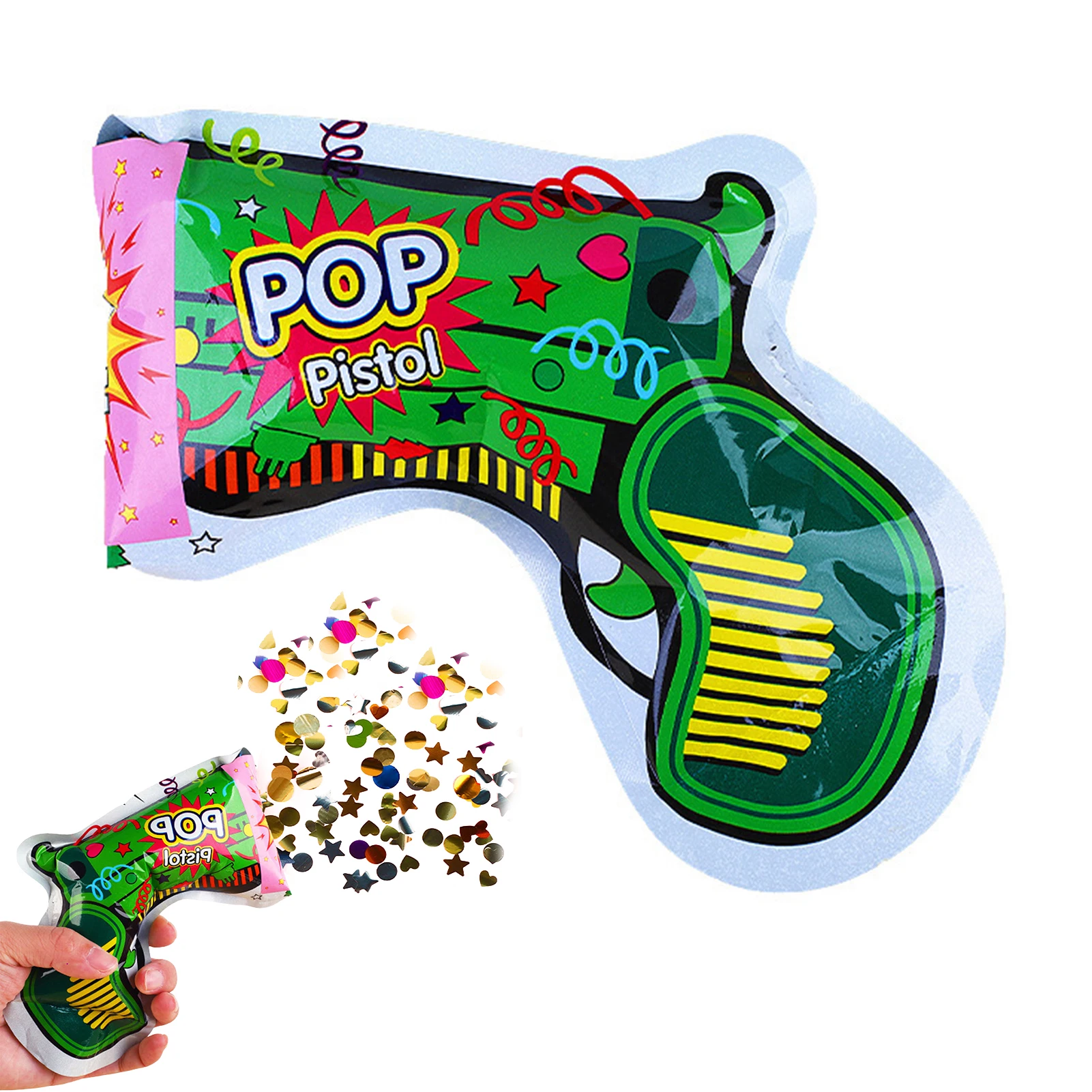 يده النثار مدفع الزفاف التلقائي نفخ لعبة حفلة للاحتفال بعيد الميلاد الجنس تكشف استحمام الطفل 5 قطعة #2