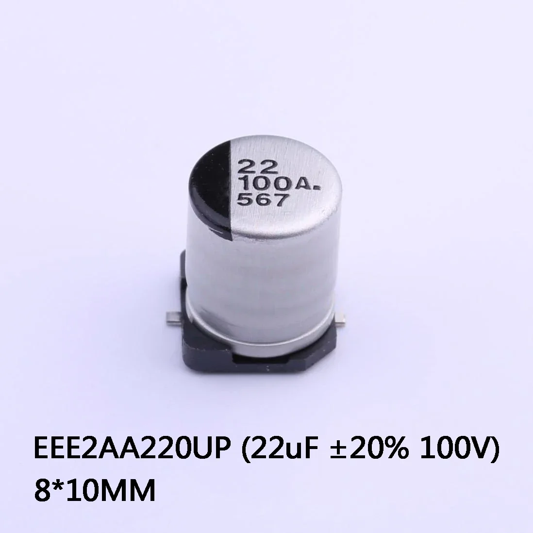 

10-1000Pcs 100% New Original EEE2AA220UP 22uF ±20% 100V 8*10MM SMD Aluminum Electrolytic Capacitor High Frequency Low Resistance