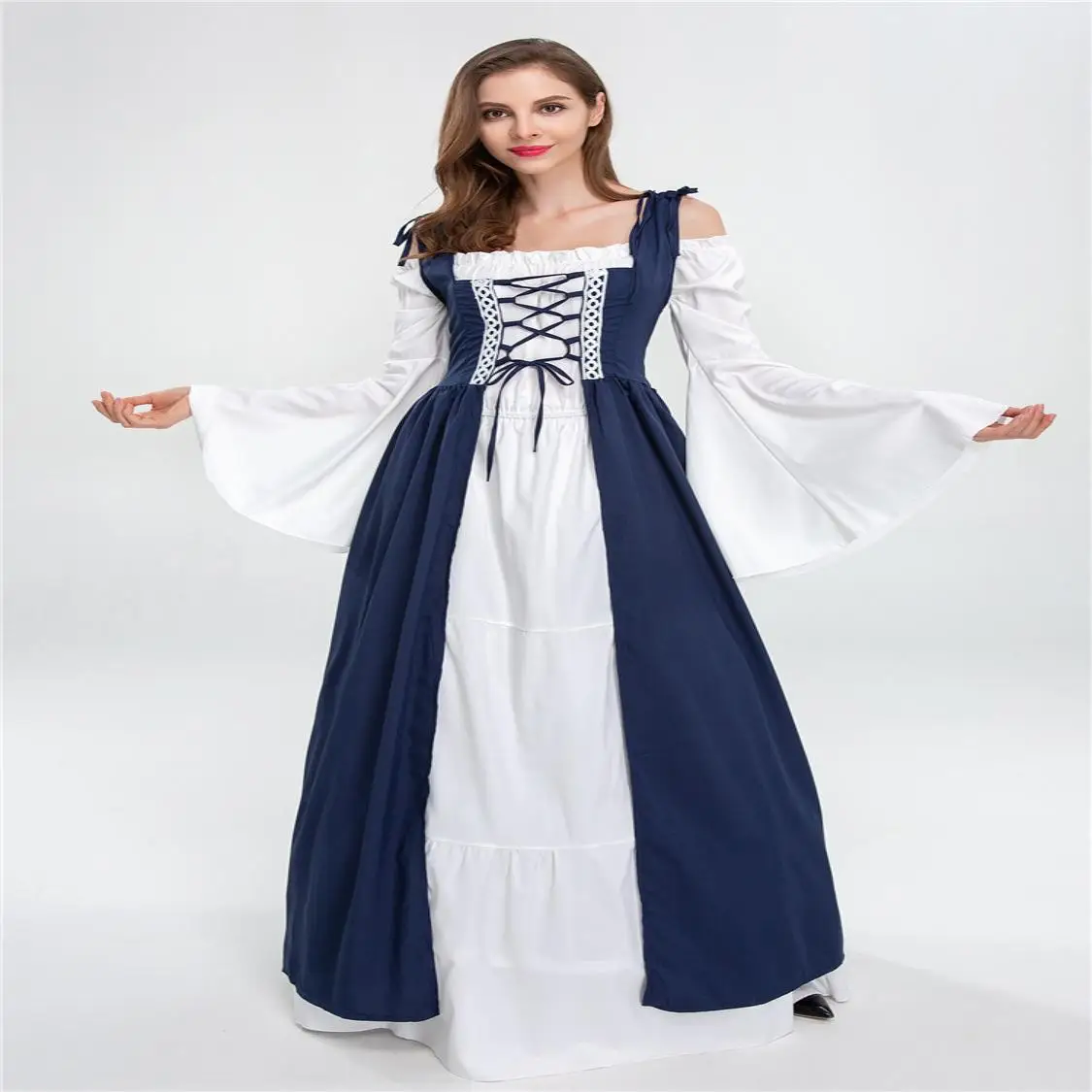 Halloween Koningin Godd Hof Prins Vintage Europese Sle Prestaties Kostuum Toneelstuk Outfit Dames Etnische Faion