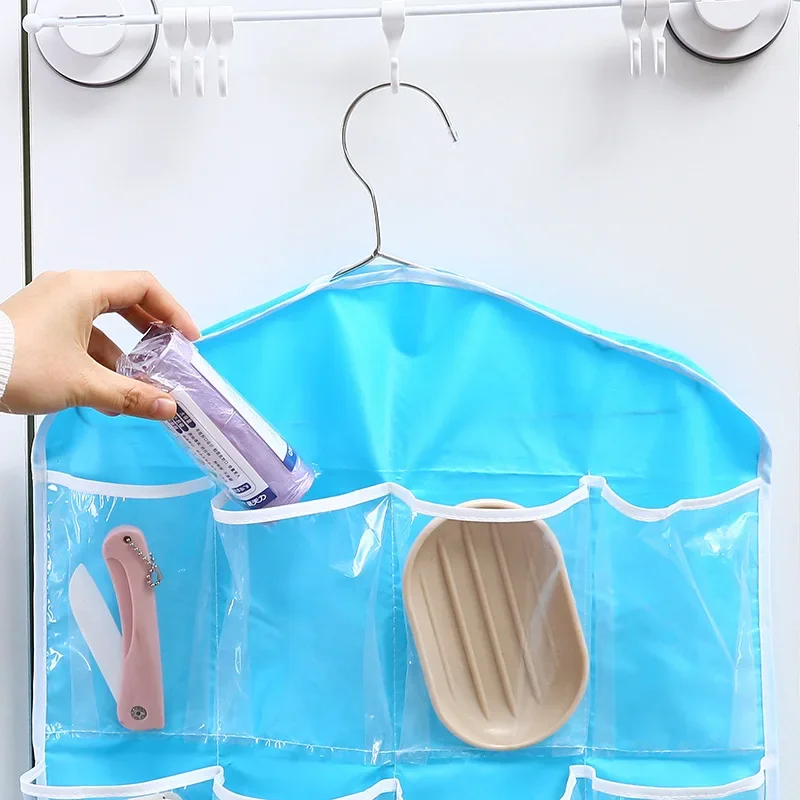 Hot 16Pockets WardrobePockets Clear Hanging Bag Socks Bra Underwear Stationery Rack Hanger Storage Saving Space Tidy Organizer