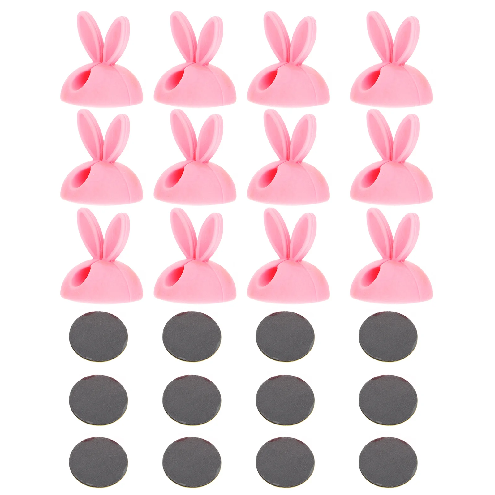 32 قطعة مقاطع كابل الأذن أرنب الوردي الذاتي لاصق الحبل المنظمون لسطح المكتب إدارة الأسلاك منظم الكابلات مقاطع حامل الحبل #1