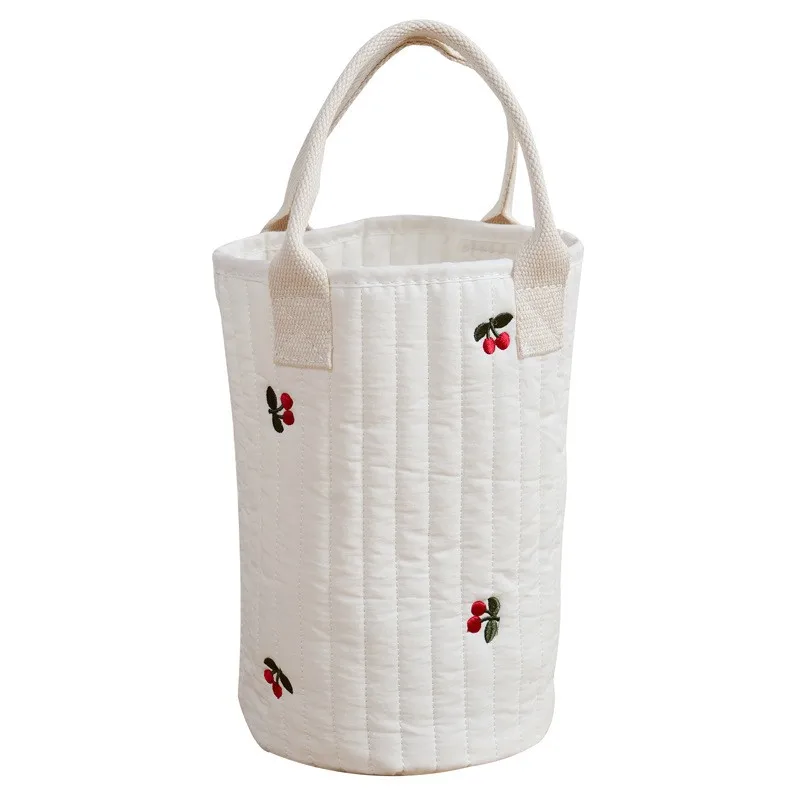 Stroller organizer hanging bag quilted embroidered bucket Mommy go out bento bottle bag