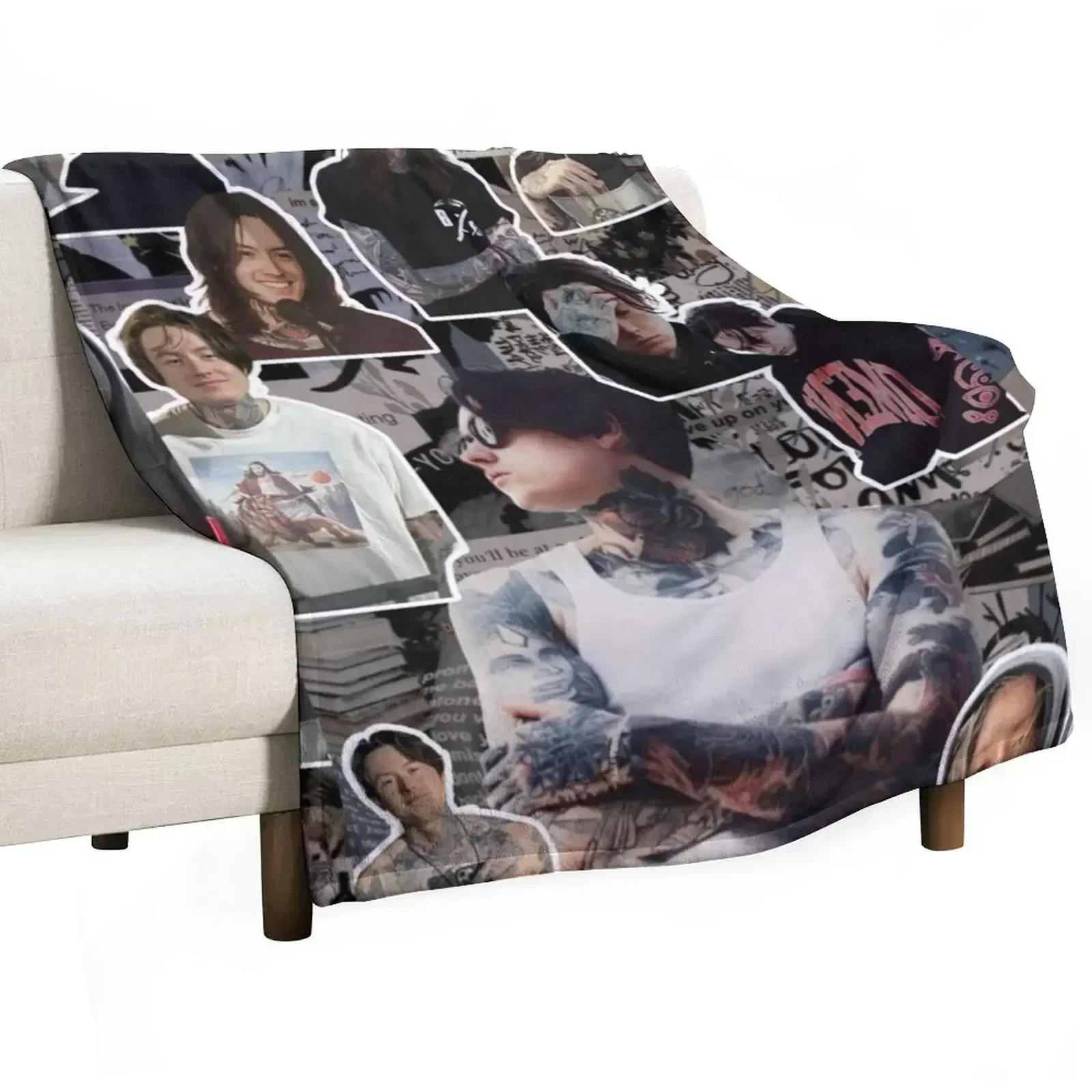 noah sebastian photo collage Throw Blanket Furrys Softest Bed covers Thin Blankets