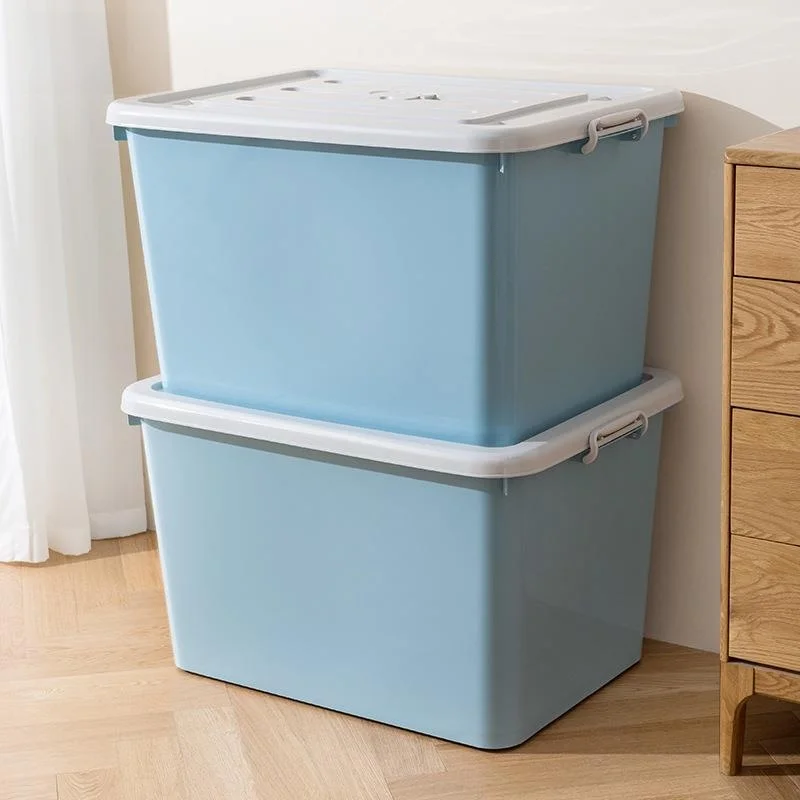 

Очень большая пластиковая коробка для хранения на колесиках с крышкой и разделителями для одеял, одежды и организации пространства под кроватью