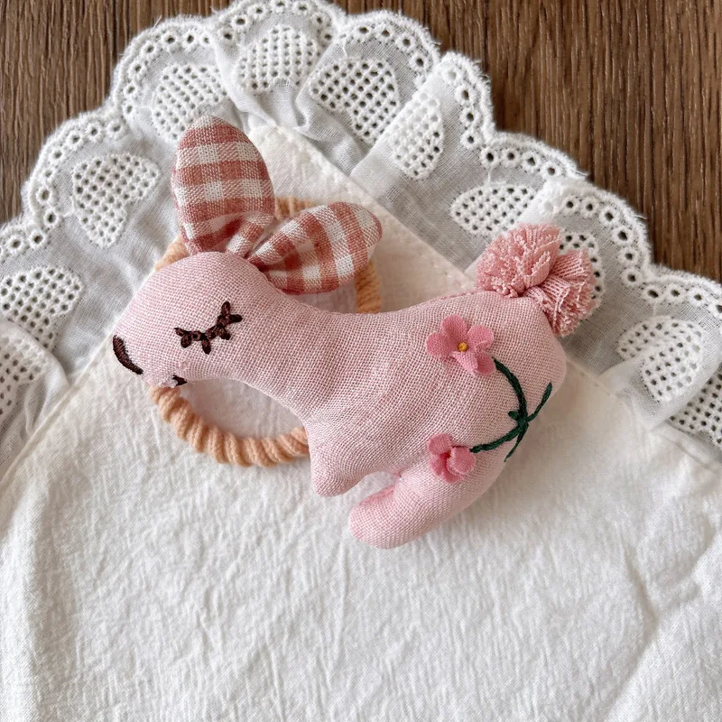 

Kids Bunny Hair Set 1pc Korean 3D Plush Clip & Ponytail Holder Cute Animal Hair Accessories for Girls Gift