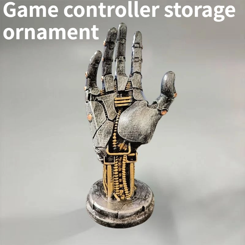 

NEW Cyberpunk Mechanical Arm Game Controller Storage Computer Desktop Stand Resin Ornament for Boys Gift