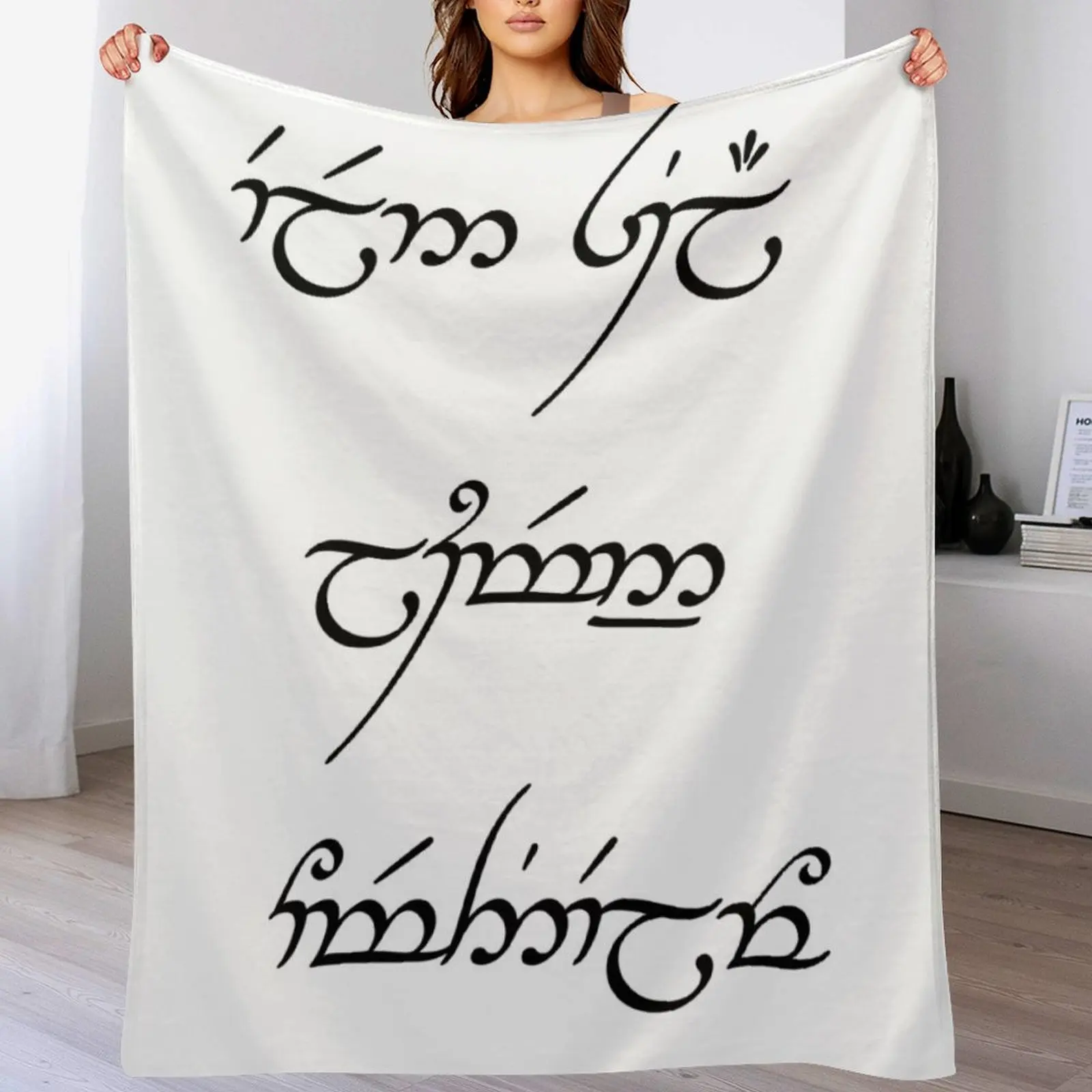 

A star shines on the hour of our meeting (Elen s-la lumenn' omentielvo) Throw Blanket Soft Solid Color Blanket for Couch Bed