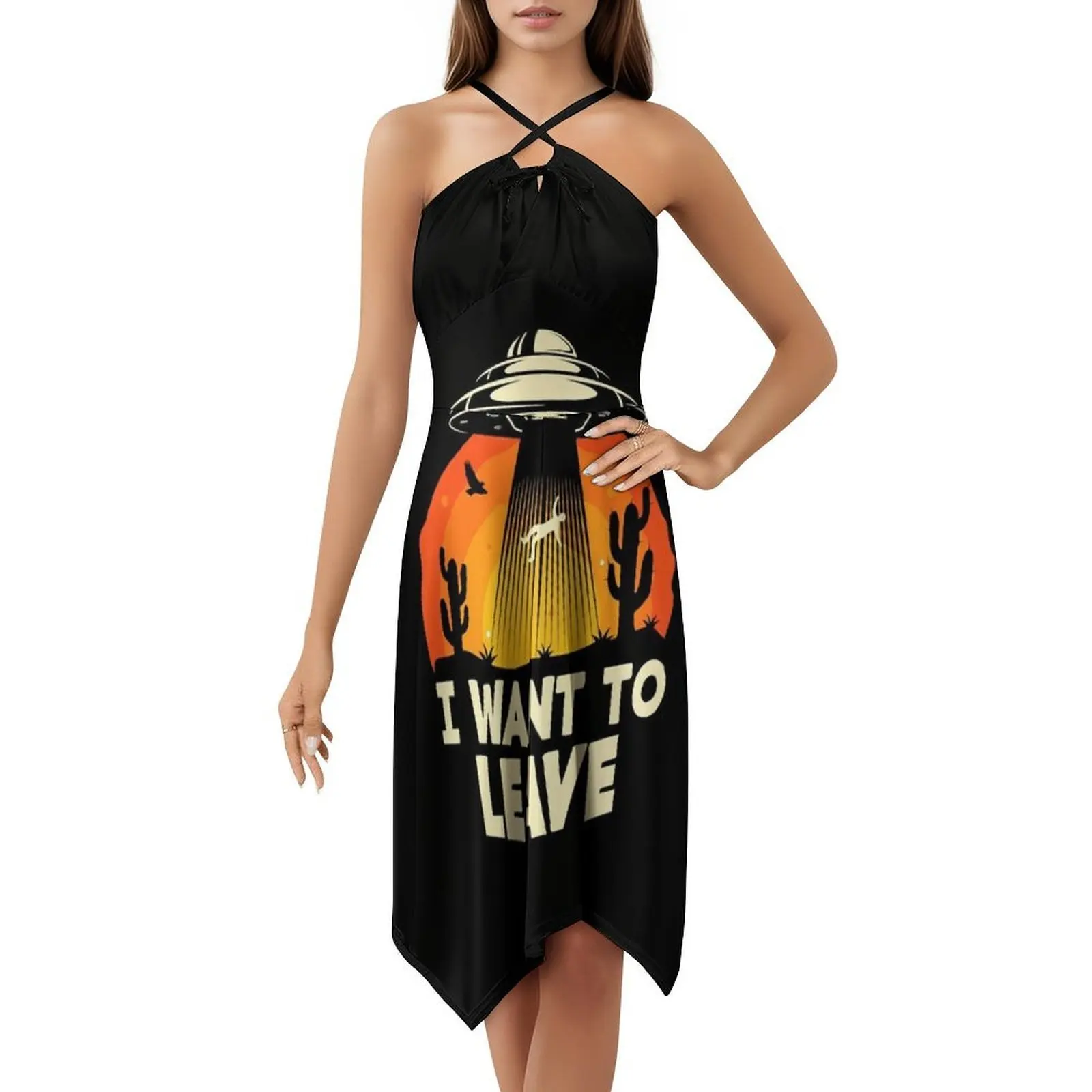 Mini Vestido A-Line Ufo Preppy - usage example