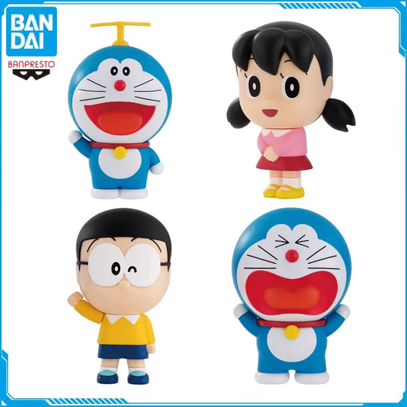 

4PCS Original Bandai Gashapon Doraemon 8 Nobita Nobi Minamoto Shizuka Cute Action Figure Desktop Ornaments Model Kids Gift