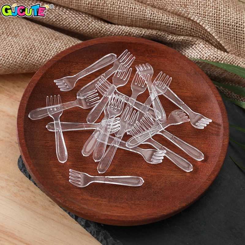 10Pcs 1/12 Dollhouse Simulation Spoon Fork Set Dollhouse Mini Kitchen Tableware Model Dolls House Decoration Accessories