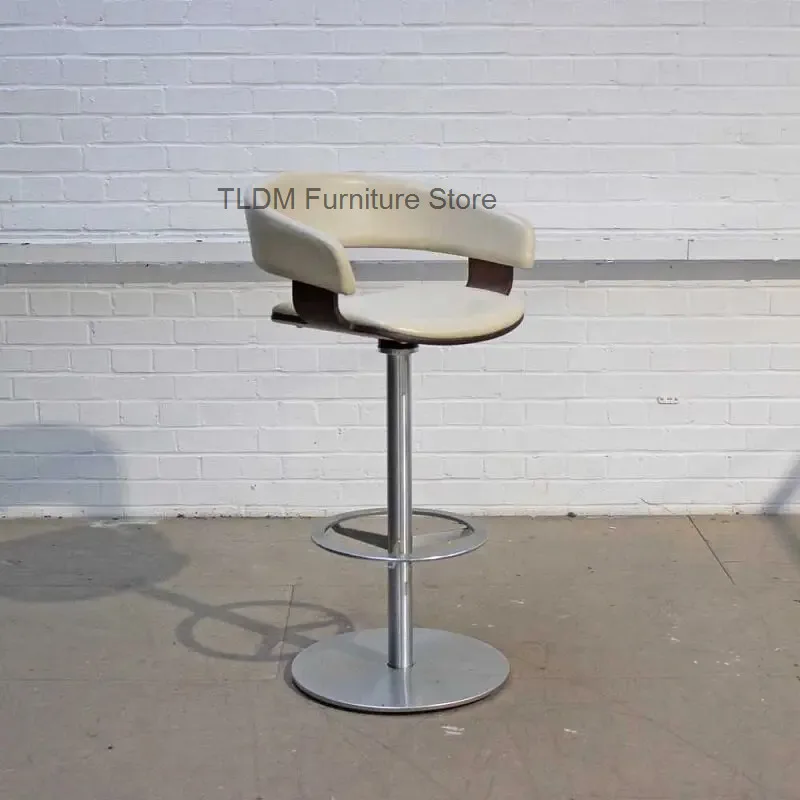 Nordic Minimalist Bar Stools Modern Aesthetic Comfortable Relaxing Swivel Bar Chairs Designer Accent Banqueta Trendy Furniture