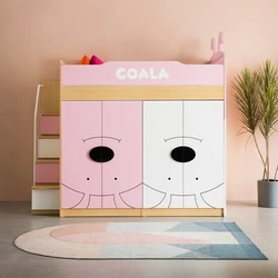 Lit et Cisco pour enfants, vestiaire multifonctionnel, armoire haute et basse, lit de petite taille, rangement intégré