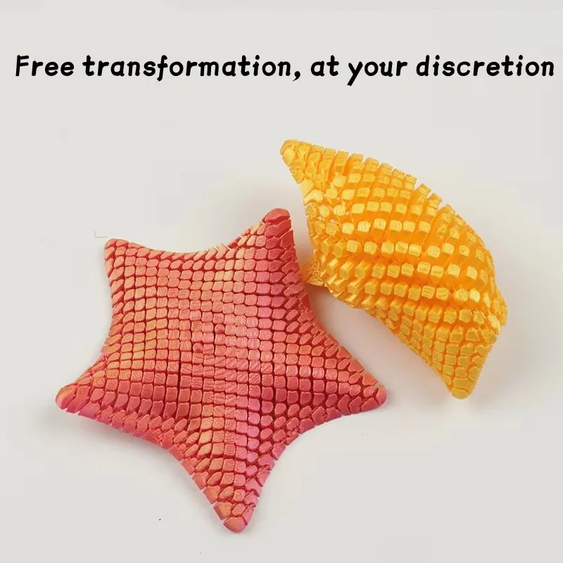 3D Printed Articulated Starfish Flexible Joint Fidget Toy Tactile Stress Relief Pocket Desktop Marine Ornament Adult Relax Gift