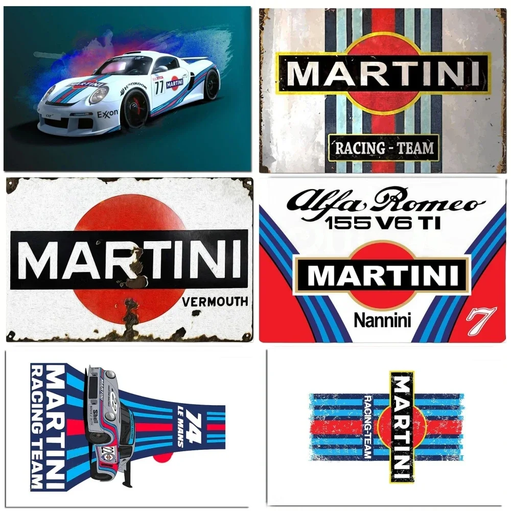 Vintage Martini Racing Metal Posters Tin Signs Decor Metal Retro Plaque Man Cave Room Garage Decoration Bar Pub Club Sign Decor