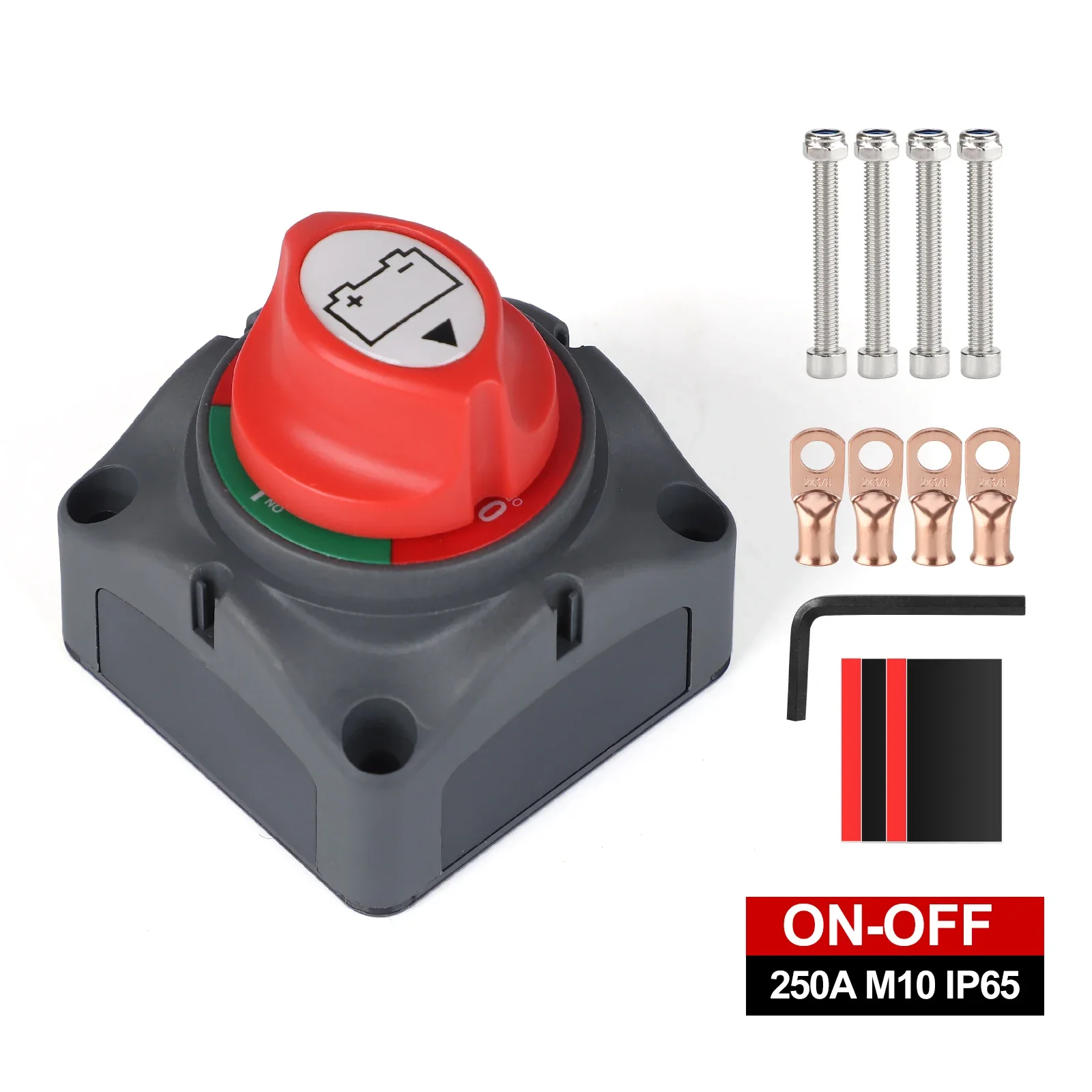 12V-48V 2 Position Cut Off Switch Waterproof IP65 Battery Isolator Switch With Terminal For Truck Boat Yacht Caravan Motorcycle