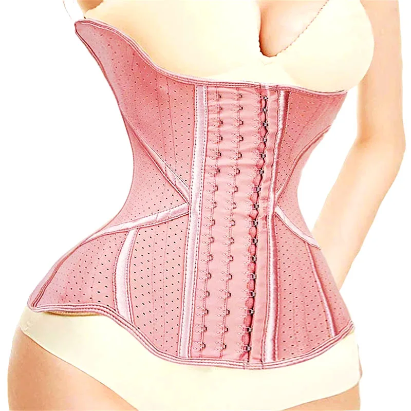 

AfruliA розовый тренажер для талии 19, латексный корректирующее белье со стальными костями, корсет для тонкого живота, моделирующий ремень, пояс Fajas Colombianas