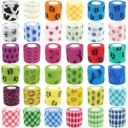 24 Rolls Elastic Bandage Self Adhesive Bandage Wrap Cohesive Tape Vet Wrap for Dog Cat Horse Pet Animals Ankle Sprains