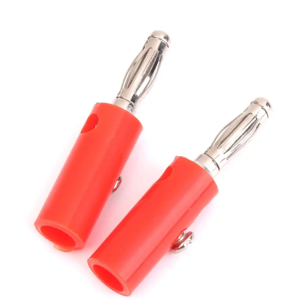 4mm Insulated Banana Plugs Connectors Jack New 10pcs Red + Black