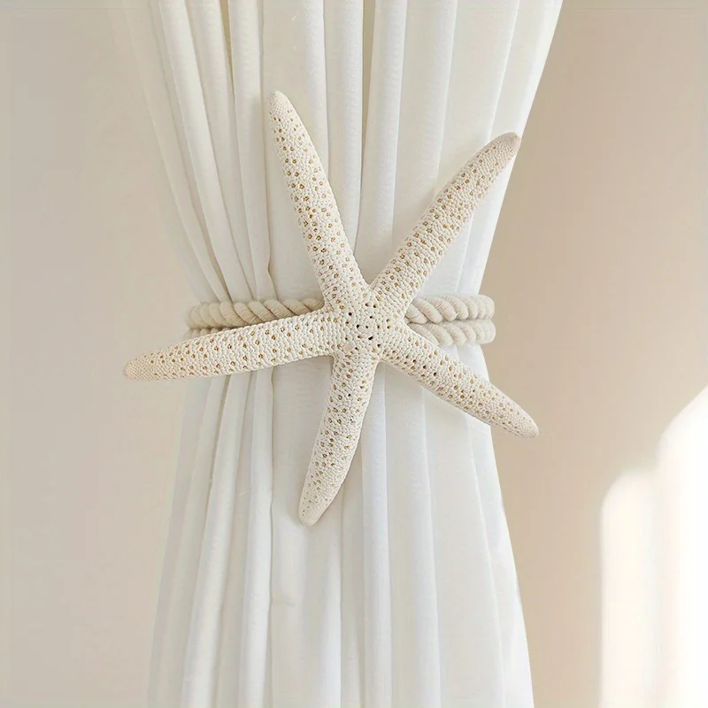 Cortina de estrella de mar Natural, cortina tejida Simple, accesorios de decoración para dormitorio y sala de estar, 1 unidad