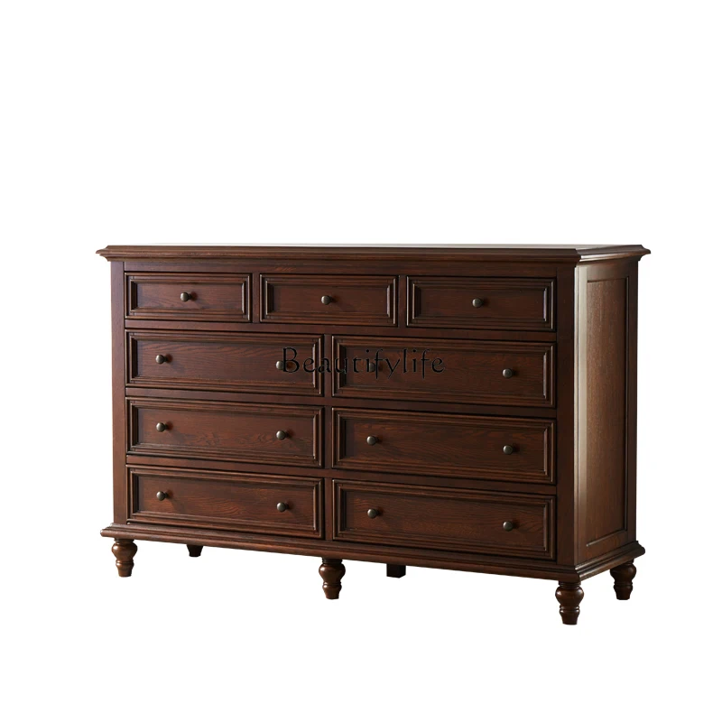 

*Red Oak Tall Cabinet American Porch All Solid Wood Locker Drawer