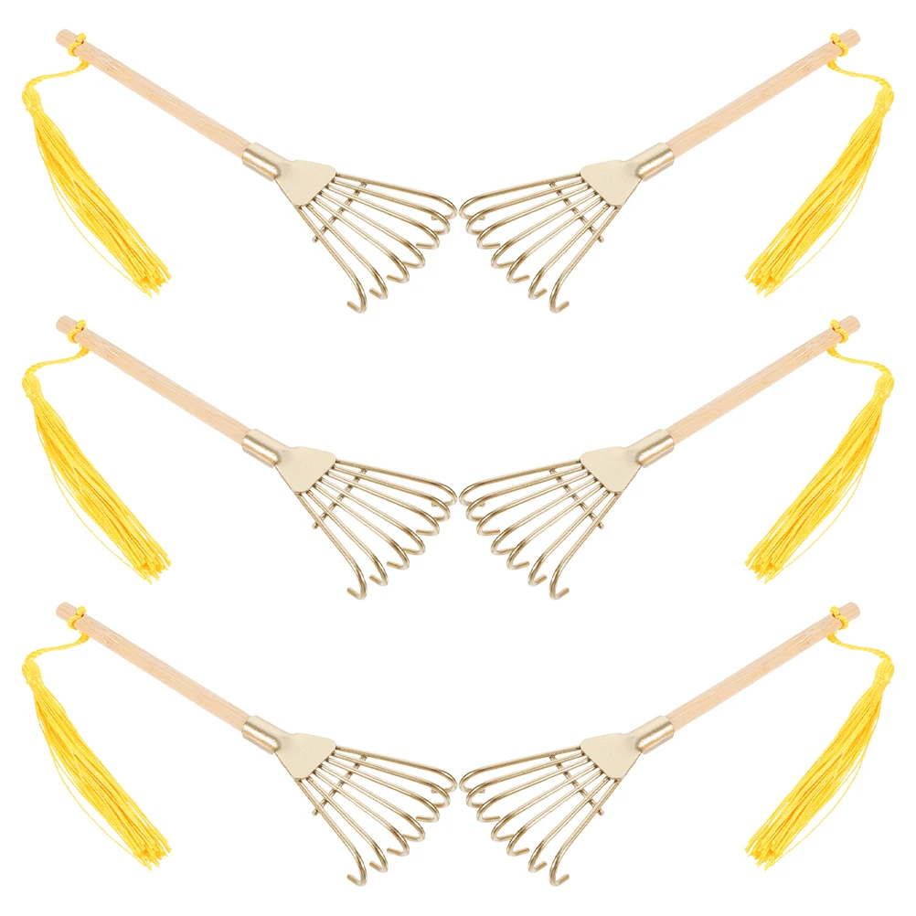 

6pcs Mini Zen Garden Rake Tool Iron Metal Tooth Handheld Sand Table Drawing Accessory Desktop Rock Garden Decor Home Study