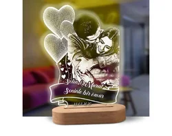 Personalized 3D Lamp Custom Photo Night Light Heart LED Lamp Name Date On Anniversary Wedding Valentin's Day Gift couples gifts