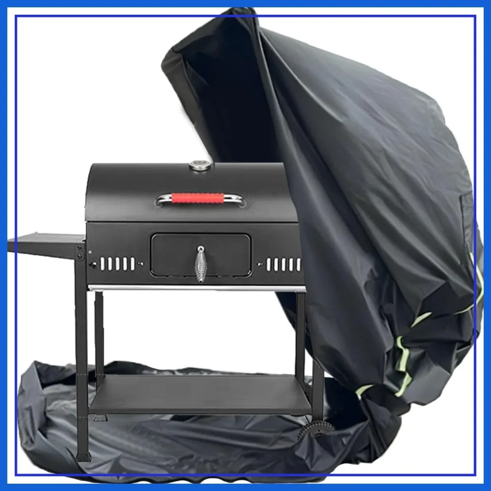55 Inch Heavy Duty Grill Cover Waterproof UV Resistant Full Enclosure for BBQ Grills Black