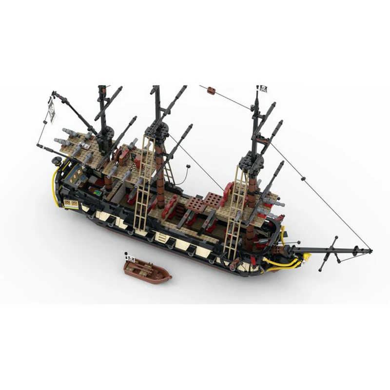 Technology Building Blocks Royal Navy Warship Model MOC Ocean Exploration Bricks Modular Privateer Frigate Children's Toy Gift