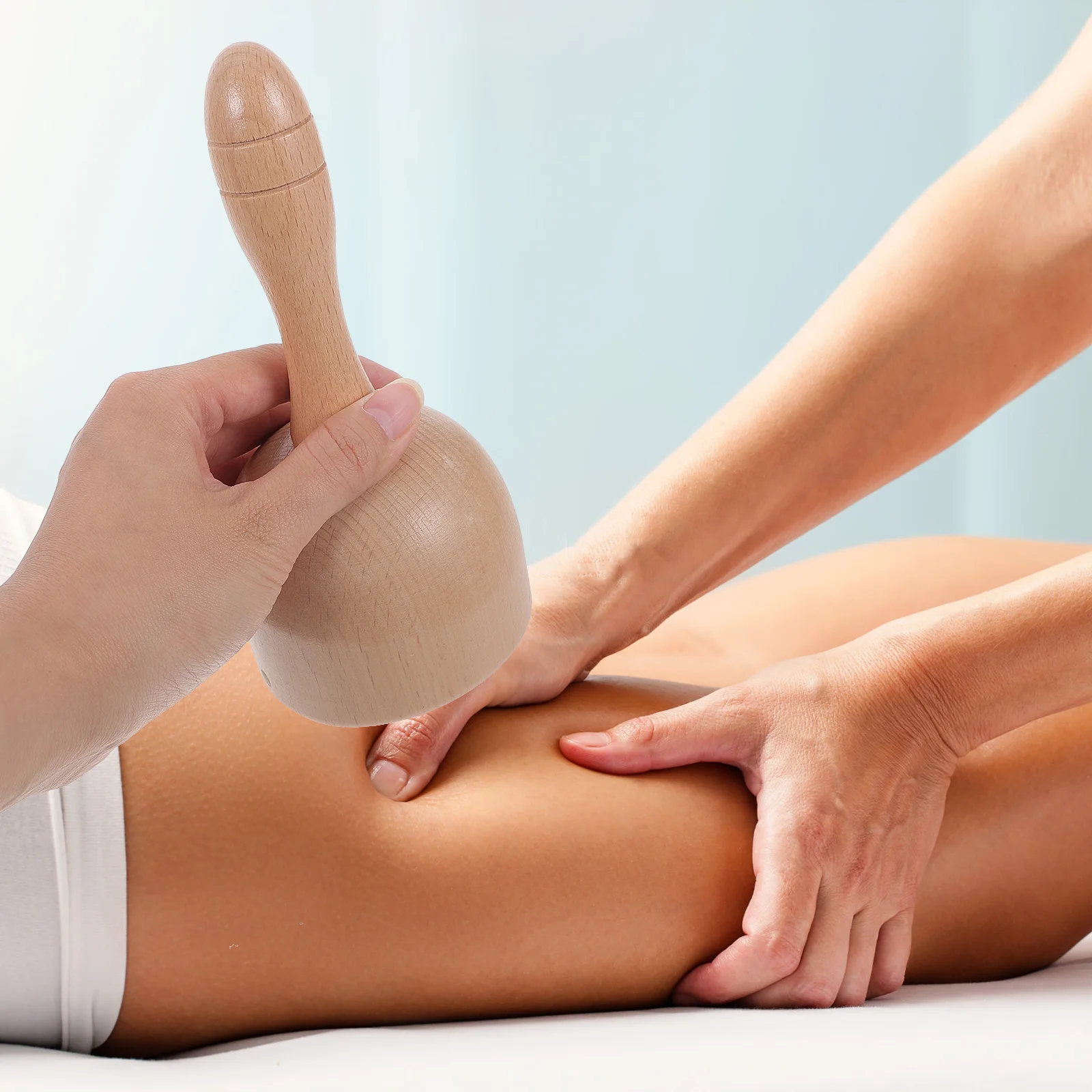 

Body Massager Roller Wooden Handheld Stick for Back Belly Scraping Multi-Functional Fitness Recovery Therapy Massage Tool