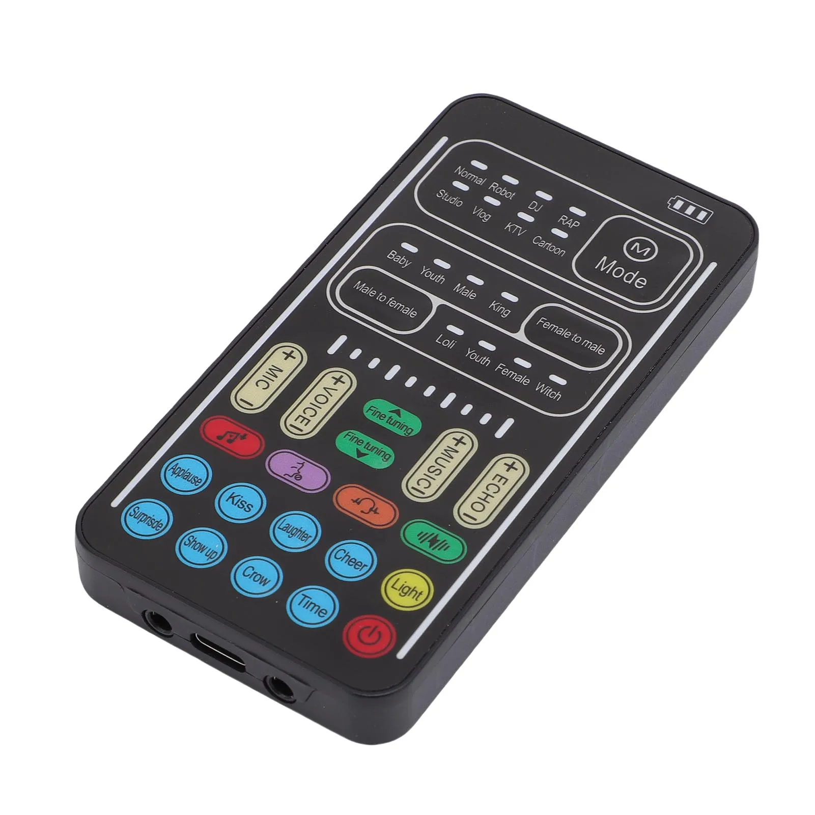

Portable Voice Changer 3.5mm Interface Multiple Modes Small Sound Board Voice Modulator for Phone Tablet Laptop PC