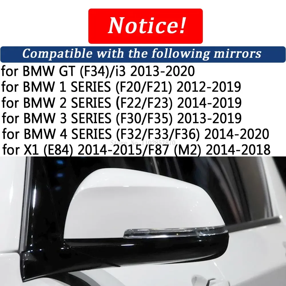 Rearview Mirror Cover for BMW 1 2 3 4 SERIES F20 F21 F22 F23 F30 F35 F34 F32 F33 F36 AN LOOK Real Carbon Fiber Side Mirror Case