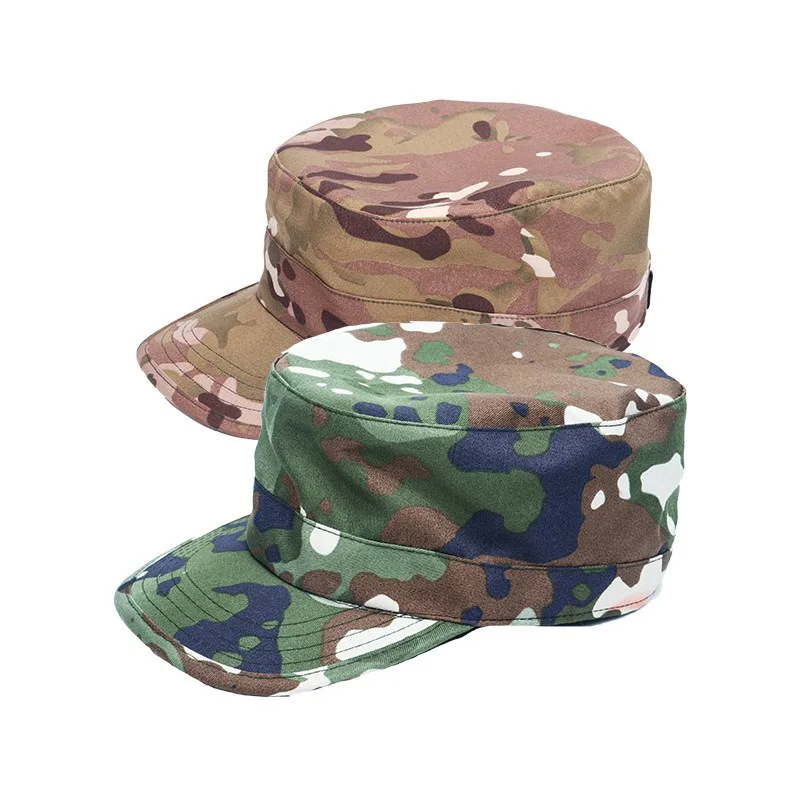 Camouflage Hat Shade Breathable Velcro Adjustable Extension Training Elementary School Summer Camp Military Training Soldier Cap