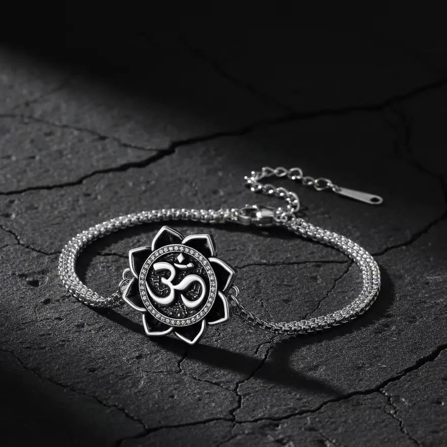 

lotus fun bracelets Women's Hand Bracelets Lotus Flower Charm Figaro Chain Bracelets Bohemian Jewelry Birthday Gift