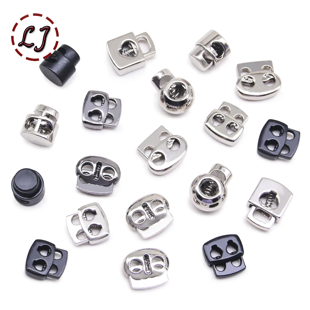 10 Pieces Vintage Alloy Silver Gunmetal Metal Stopper Handmade DIY Apparel Sewing Accessories Clamp Stopper Cord Lock Toggle