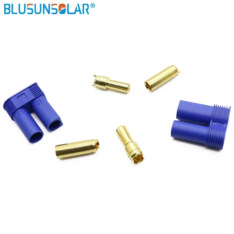 BLUSUNSOLAR 1 Pair EC5 Gold Banana Plug Bullet Connector with Housing Shell for RC Lipo Battery ESC Speed Controller Motor Part