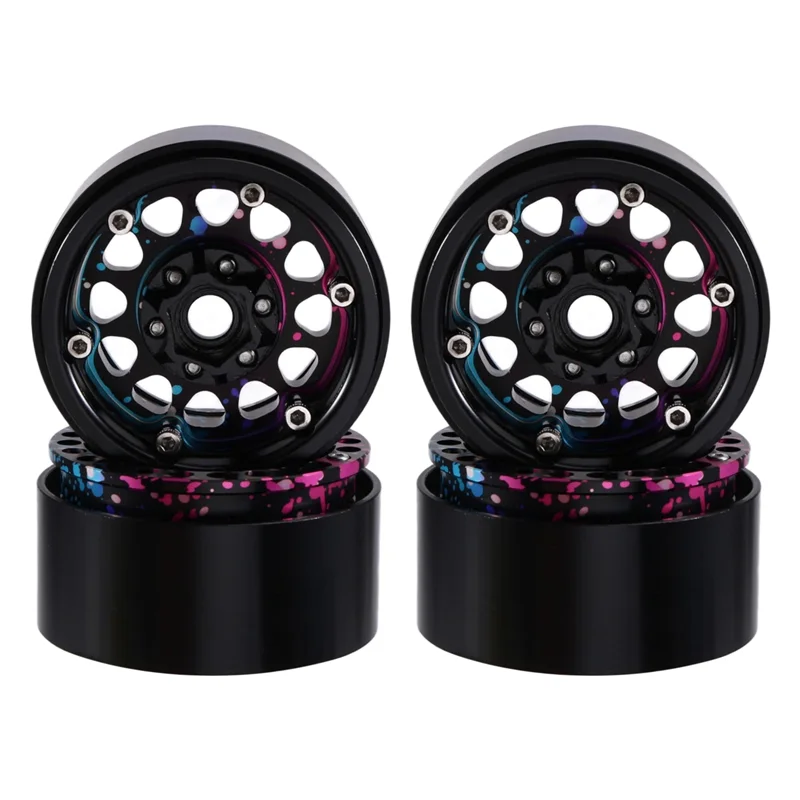 

A19Q-1,9-дюймовая ступица колеса с радужным ободом для 1/10 TRX4 SCX10 YETI SCX10 D90 CC01 RC гусеничного автомобиля
