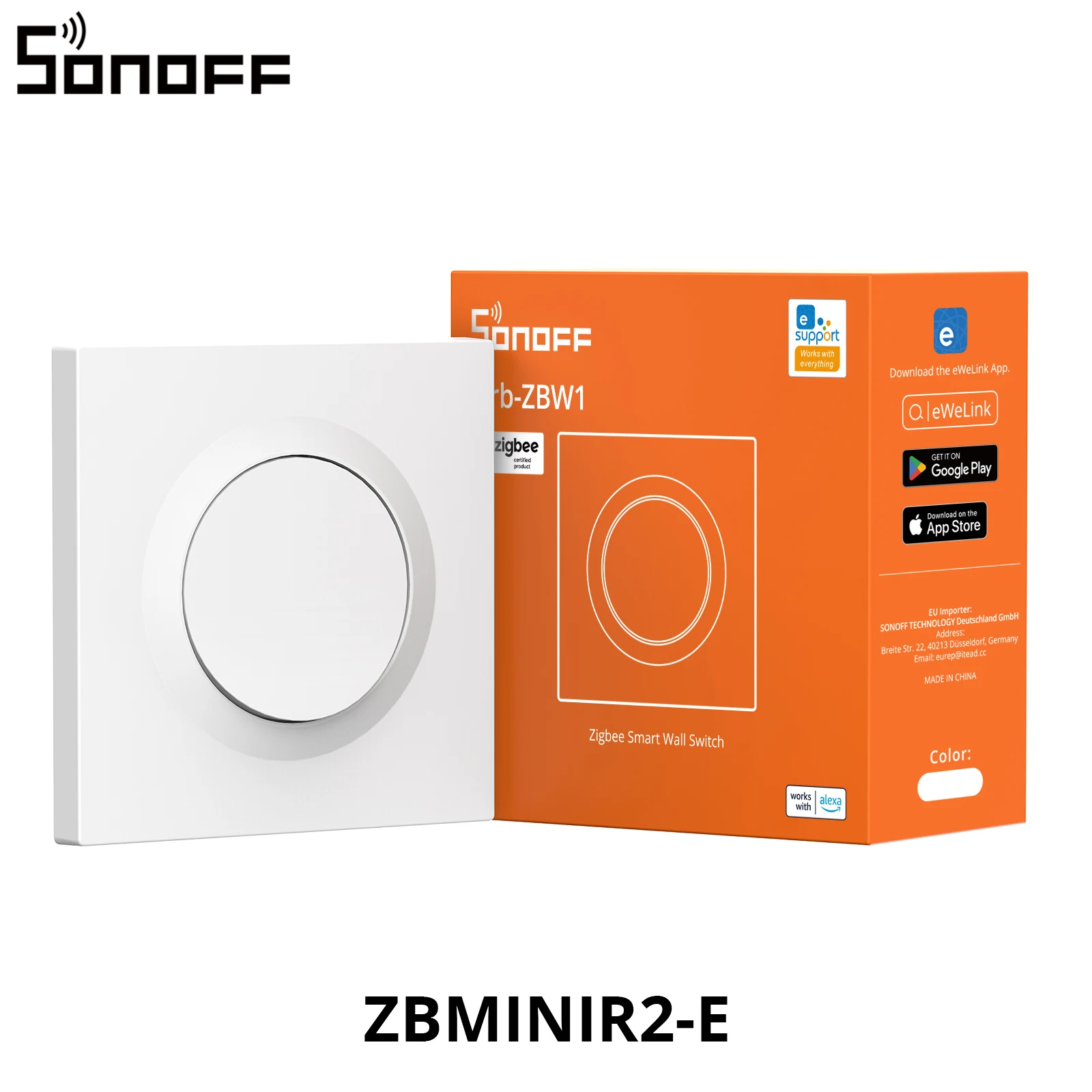 SONOFF Orb-ZBW1 Zigbee slimme wandschakelaar 1-voudig ZBMINIR2-E Compact ontwerp voor inbouw Gebruikt Alexa SmartThings Vereist Zigbee Hub