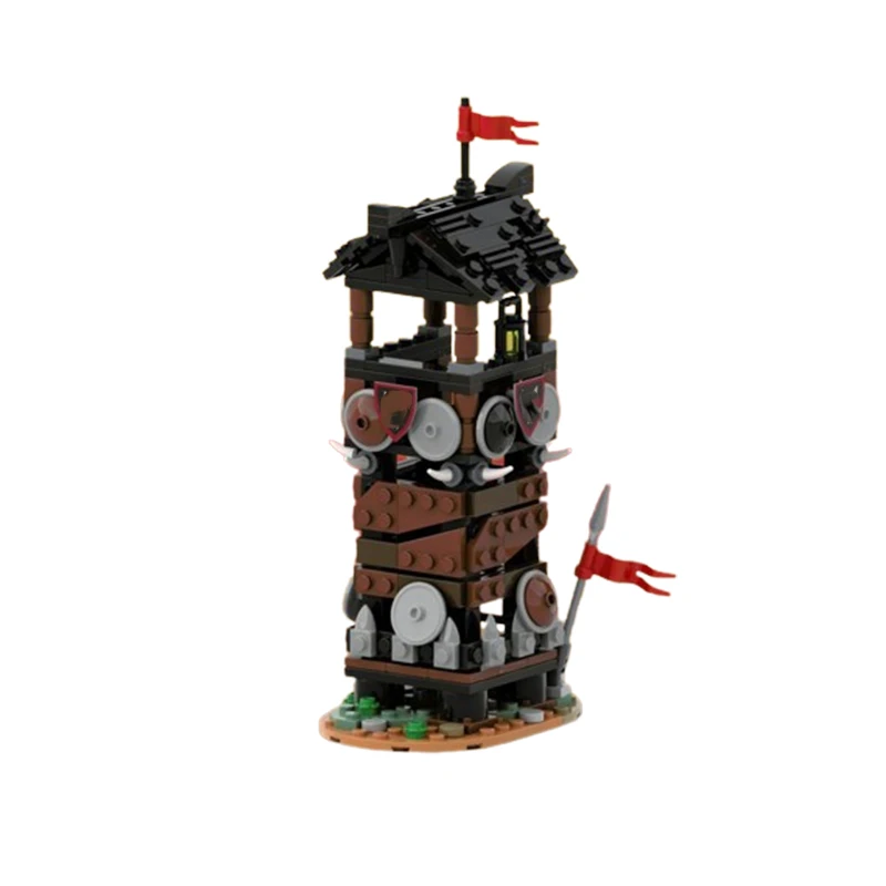 Consegna veloce MOC-154058 wolf torre di guardia piccola particella building block giocattolo modello architettonico medievale